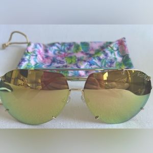 Lilly Pulitzer Adeigmoo Gold Metallic Sunglasses